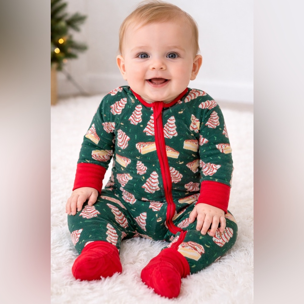Christmas Tree Cake Baby One-Piece Footie
